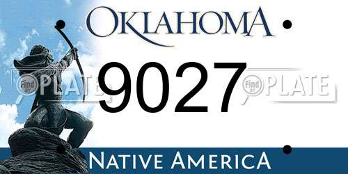 9027 Oklahoma License Plate