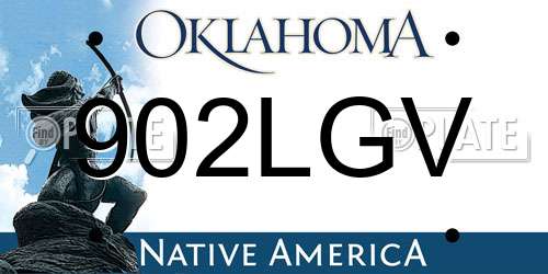 902LGV Oklahoma License Plate