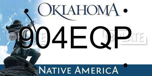 904EQP Oklahoma License Plate