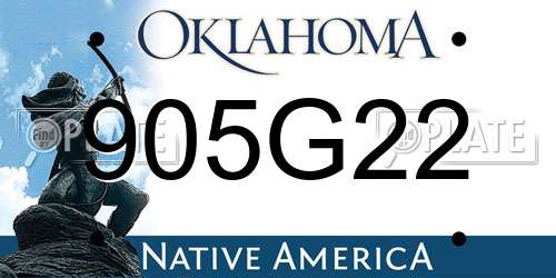 905G22 Oklahoma License Plate