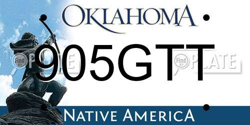 905GTT Oklahoma License Plate