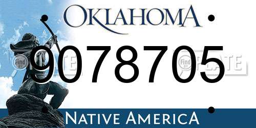 9078705 Oklahoma License Plate