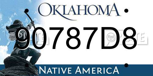 90787D8 Oklahoma License Plate