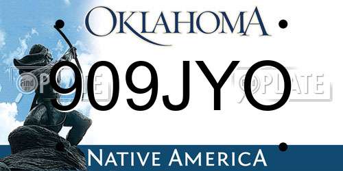 909JYO Oklahoma License Plate