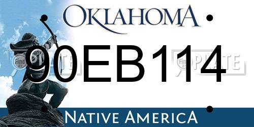 90EB114 Oklahoma License Plate