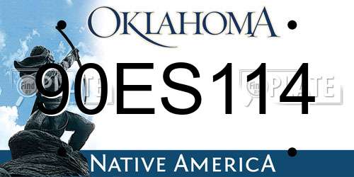 90ES114 Oklahoma License Plate