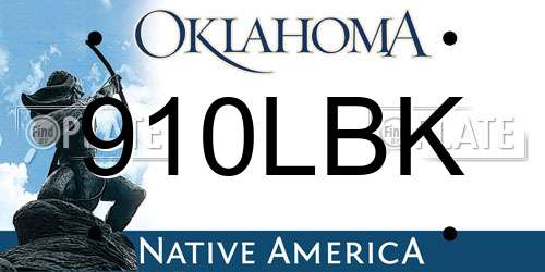 910LBK Oklahoma License Plate
