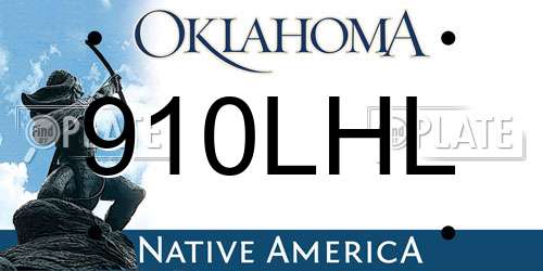 910LHL Oklahoma License Plate