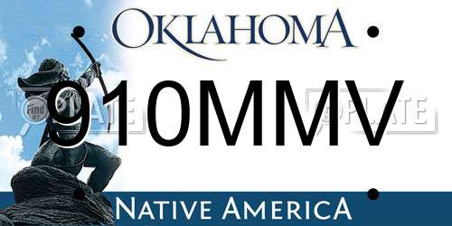 910MMV Oklahoma License Plate