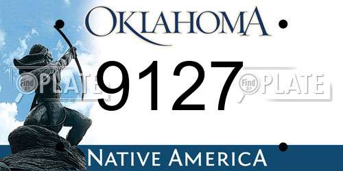 9127 Oklahoma License Plate
