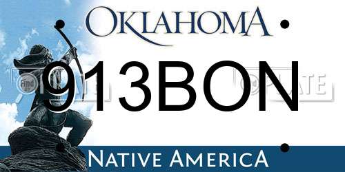 913BON Oklahoma License Plate