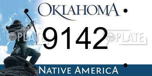 9142 Oklahoma License Plate