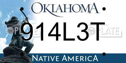 914L3T Oklahoma License Plate