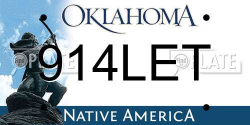 914LET Oklahoma License Plate