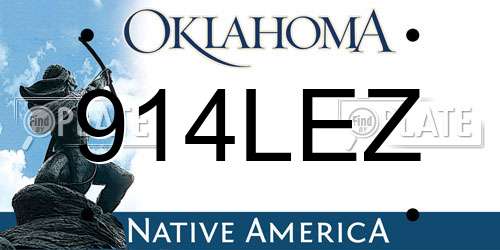 914LEZ Oklahoma License Plate