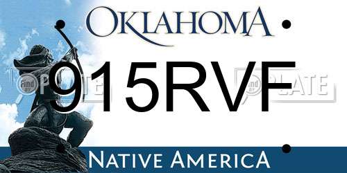 915RVF Oklahoma License Plate