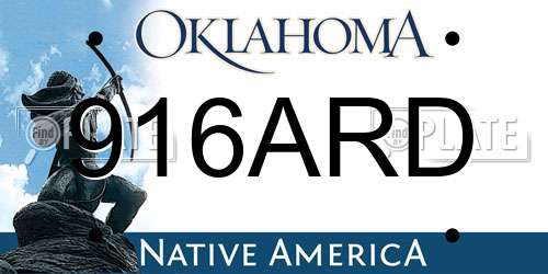 916ARD Oklahoma License Plate