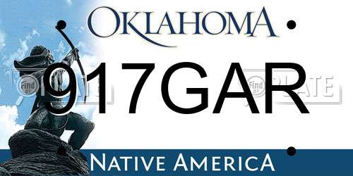 917GAR Oklahoma License Plate