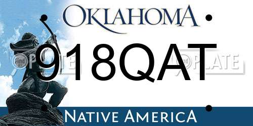 918QAT Oklahoma License Plate