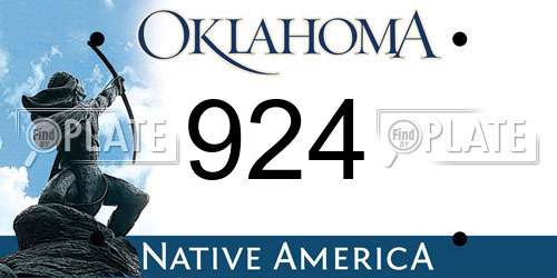 924 Oklahoma License Plate