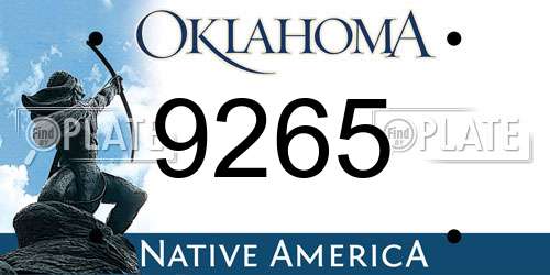 9265 Oklahoma License Plate