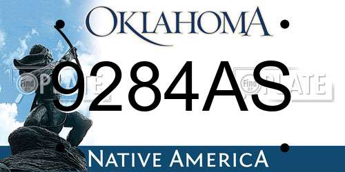 9284AS Oklahoma License Plate