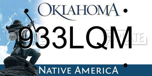 933LQM Oklahoma License Plate