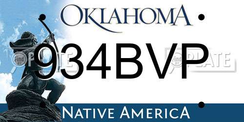 934BVP Oklahoma License Plate