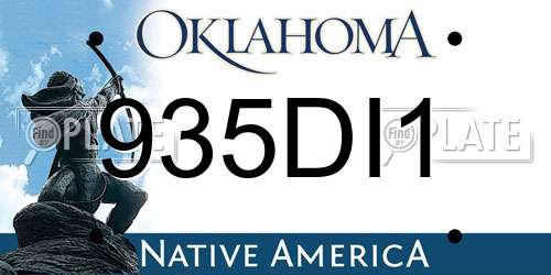 935DI1 Oklahoma License Plate