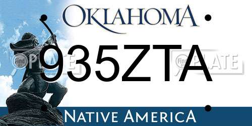 935ZTA Oklahoma License Plate