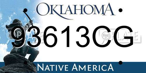 93613CG Oklahoma License Plate