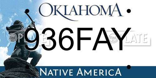 936FAY Oklahoma License Plate