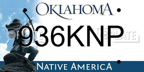 936KNP Oklahoma License Plate