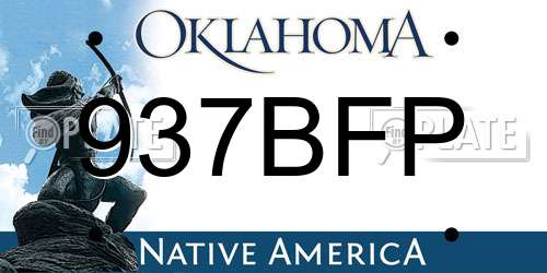 937BFP Oklahoma License Plate