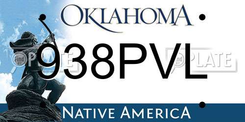 938PVL Oklahoma License Plate