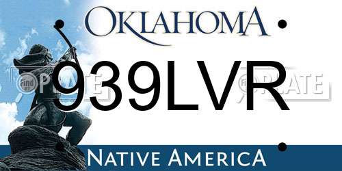 939LVR Oklahoma License Plate
