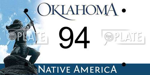 94 Oklahoma License Plate