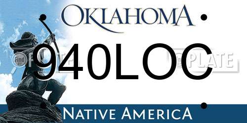 940LOC Oklahoma License Plate