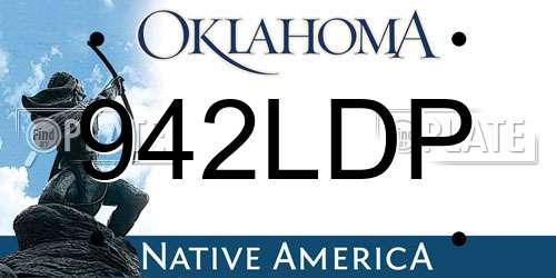 942LDP Oklahoma License Plate
