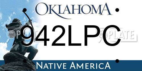 942LPC Oklahoma License Plate
