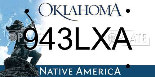 943LXA Oklahoma License Plate