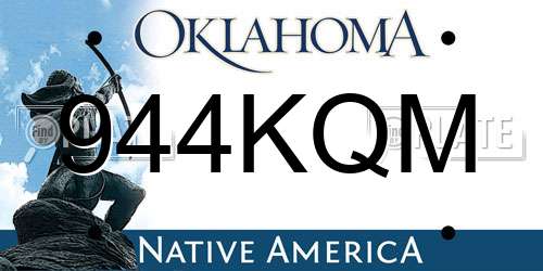 944KQM Oklahoma License Plate