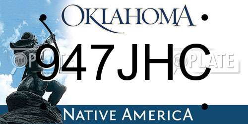 947JHC Oklahoma License Plate