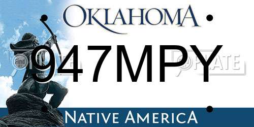 947MPY Oklahoma License Plate