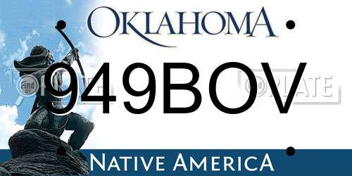 949BOV Oklahoma License Plate