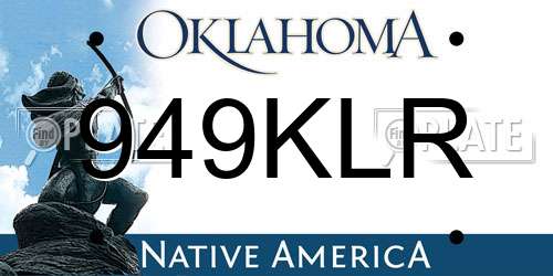 949KLR Oklahoma License Plate