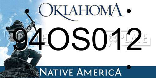94OS012 Oklahoma License Plate