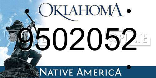 9502052 Oklahoma License Plate
