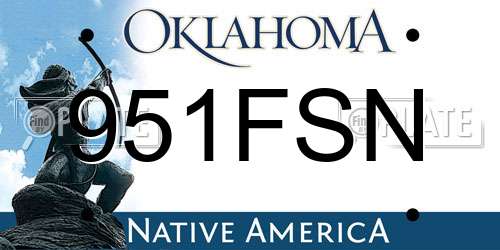 951FSN Oklahoma License Plate