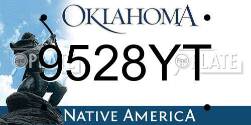9528YT Oklahoma License Plate